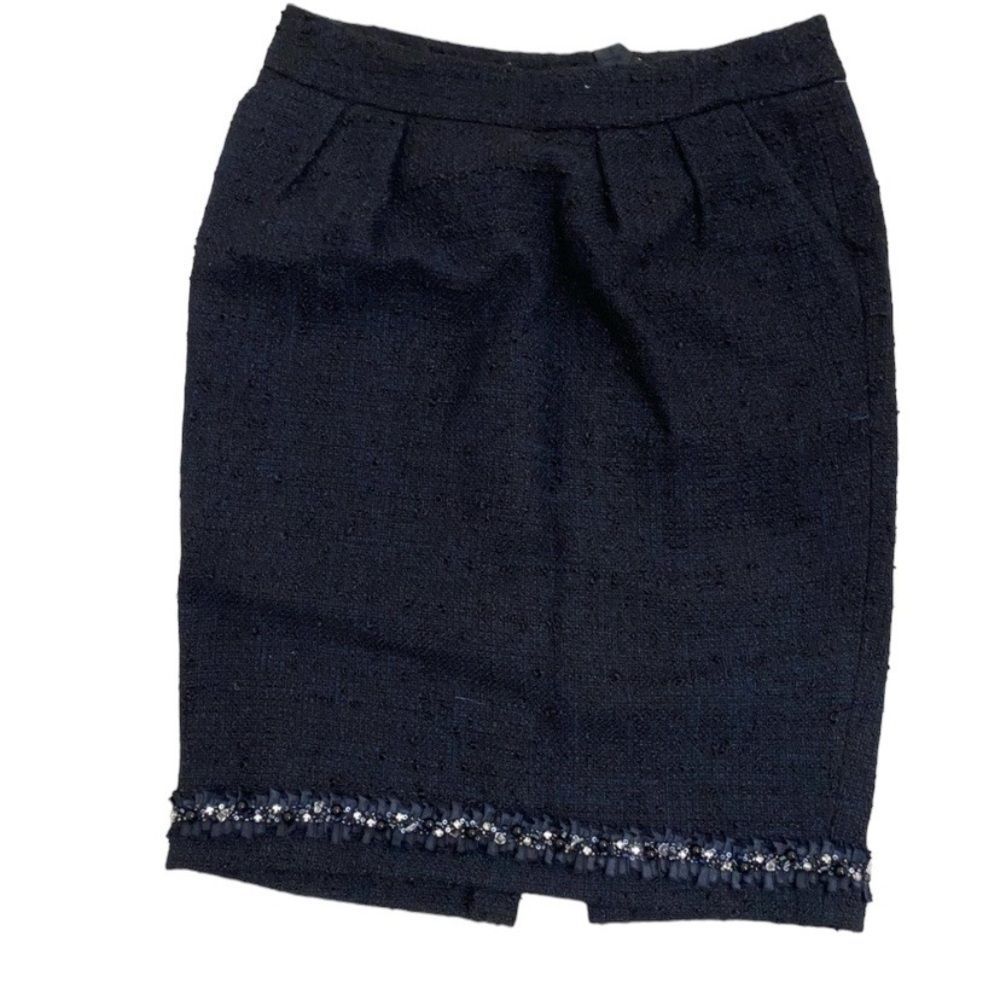 LaFayette 148 New York Embellished Hem Tweed Skirt size 6​​​​​​​​​​​​​​​​​